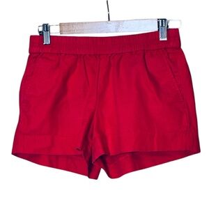J. Crew Pull-on Red Cotton 3” Shorts with pockets style A5329